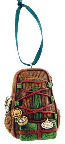 Home Collection Hiking Trail Back Pack Figure Ornament, 2.5-inch, Hanging Tree Decoration