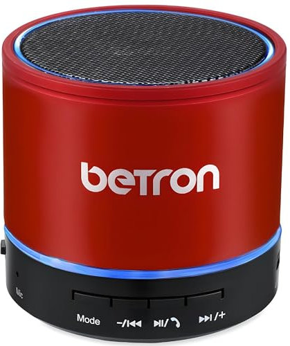 Betron KBS08 Bluetooth Speaker, Wireless, Portable, Mini, Red