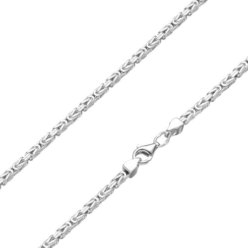 SchmuckForever Königskette 2,2mm 925 Silber massiv - Länge Wählbar - Collier Halskette oder Armband (60)