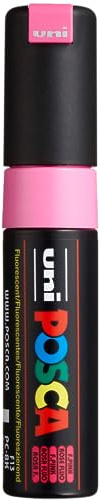 Uni-Ball Posca - Lot de 6 marqueurs pointe large biseautee rose fluo Uni-Ball Posca
