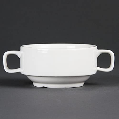 Olympia C239 Lot de 6 bolsà soupe avec poignées, Blanc