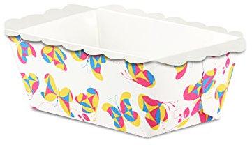 Dr. Oetker Papier-Backformen Mini Schmetterlinge, rechteckige Einweg-Backformen für kleine Kuchen (Farbe: Bunt), Menge: 10 Stück