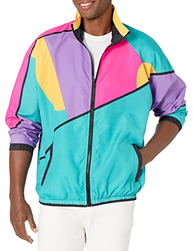 Funny Guy Mugs Gnarly 80s & 90s Retro Neon Windbreaker, 2X-Large
