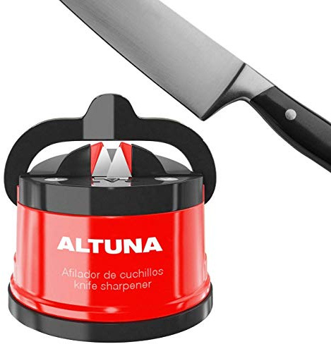 Altuna - Aiguiseur de Couteaux - Modèle 8150 - Aiguisage spécial de Couteaux - Plaques en carbure de tungstène - Système de Ventouse Professionnel - Durabilité et résistance