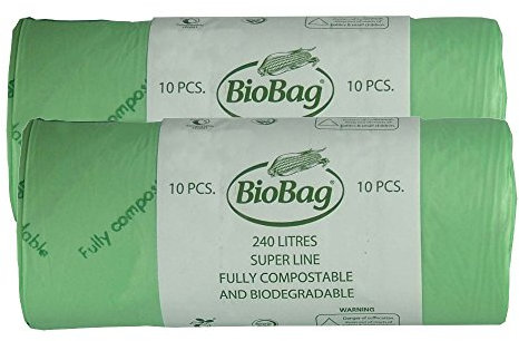 240 Litre x 20 BioBag Compostable Biodegradable Kitchen Food/Garden Waste Wheelie Bin Liner Bags/Sacks (240L) - Certified EN13432
