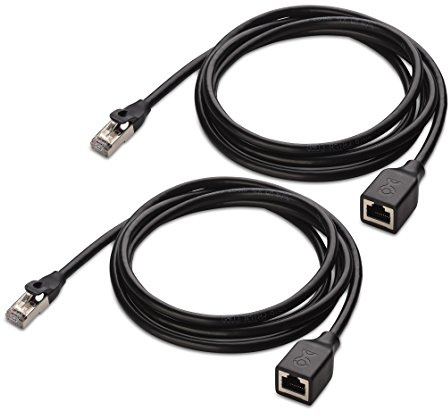 Cable Matters 10Gbps 2-Pack Shielded Cat 6 Ethernet Extension Cable - 10ft (Shielded Ethernet Extender, Cat6 Extension Cable)