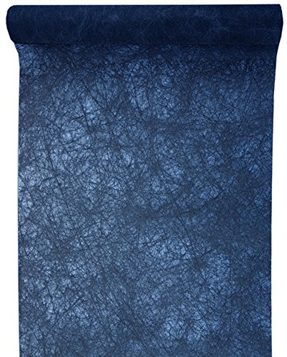 5m lang/ 30cm breit Tischläufer Tischband Faserseide - royalblau blau dunkelblau