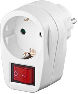 Goobay 94272 abschaltbare Steckdose mit Schalter - 16A Steckdosenadapter mit Schalter -Zwischenstecker 1 Stück - Steckdosenschalter für Schuko Steckdosen - Stromschalter für DE-Stecksysteme