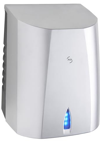 JVD Sèche-Mains Sup'Air Gris métallisé - Séchage en 10-15s - Haute Performance 600 W - sans Contact, Automatique Via Infrarouge - Montage Mural