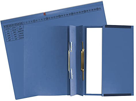 Exacompta 370407B 25er Pack Premium Kanzlei Hängehefter Exaflex Rechtsheftung, zwei Abheft-Vorrichtungen, extra starker Recycling Karton Dehntasche für Büro Kanzlei und Anwälte Blauer Engel Blau, 2x Rechtsheftung