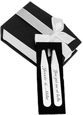 Personalized Stainless Steel Collar Stays Custom Engraved Free - Men’s Accessory, Gift for Men with Free Engraving - Ships from USA