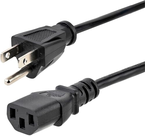 StarTech.com 10ft (3m) Computer Power Cord, NEMA 5-15P to C13, 10A 125V, 18AWG, Black Replacement AC Power Cord, Printer, PC Power Supply Cable, Monitor Power Cable - UL Listed (PXT101 10)