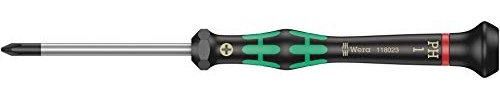 Wera 05118023001 2050 PH Tournevis électronicien pour vis cruciformes PH, PH 1 x 60 mm, Noir/vert