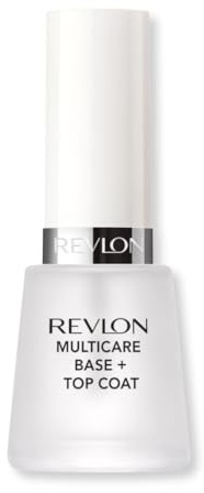 Soin des Ongles Revlon Multicare Base + Top Coat, 2 en 1 Durcisseur d'Ongles et Top Coat au Fini Brillant Glossy, 15 Ml