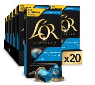 L'OR Espresso Cápsulas de Café Espresso Decaffeinato | Intensidad 6 | 200 Cápsulas Compatibles Nespresso (R)