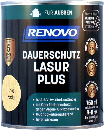 0,75L RENOVO Dauerschutzlasur 0100 Farblos Lasur Holzlasur