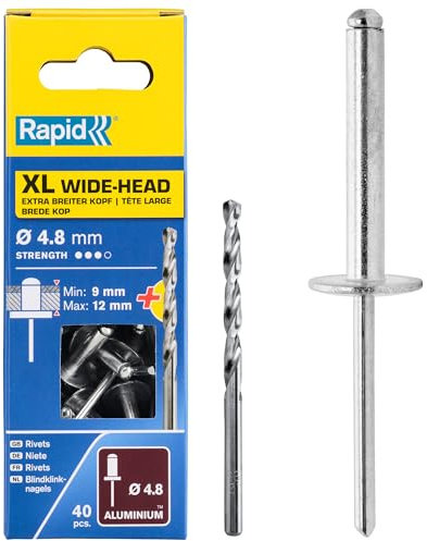 RAPID 5000664 - Remache Ø4.8x12mm. XL Alu + broca en blíster 40 Unds.