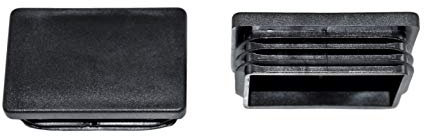 SN-TEC Rohrstopfen/Fußkappe/Pfostenkappe/Lamellenstopfen für Vierkantrohr, Farbe: Schwarz, 60x40mm (10 Stück)