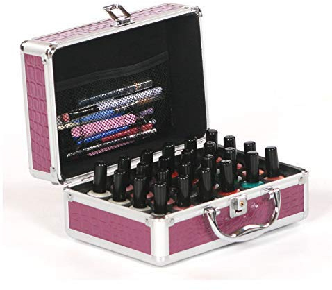 Urbanity Nail Polish Bottle Varnish Beauty Cosmetic Makeup Vanity Carry Case Briefcase Box Purple