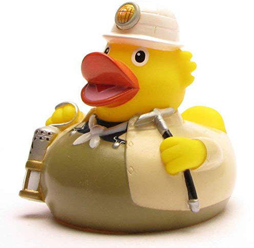 DUCKSHOP I Badeente Ruhrgebiet I Quietscheente I L: 7,5 cm inkl. Badeenten-Schlüsselanhänger im Set