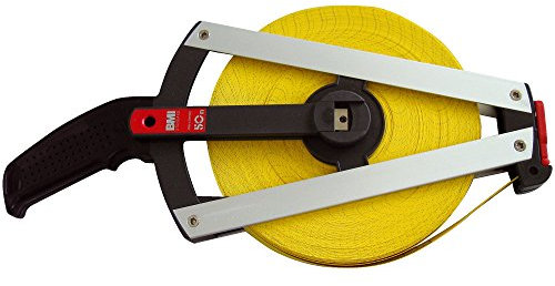BMI 520041050A Rahmenbandmaß, 50 m x 13 mm, glasfaserverstärkt, gelb/schwarz/silber