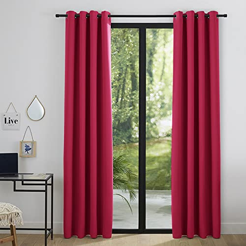 univers decor Lot de 2 Rideaux occultant Rouge 140 x 260 cm