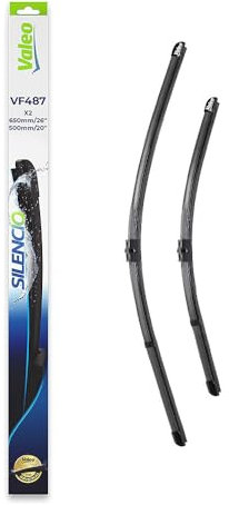 VALEO Silencio Escobilla - VF487 - Kit de Alto Rendimiento, Visibilidad Superior en Carretera, Fácil Instalación, Hojas Planas Originales de 650mm/500mm - Delanteras - Juego de 2 Escobillas - 574687