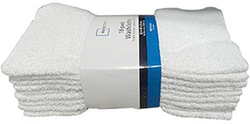 White Cotton Washcloth Pack - 18 Count