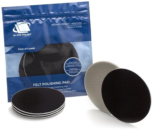 GLASS POLISH PRO Almohadillas de Pulido de Fieltro 115 mm - Paquete de 5