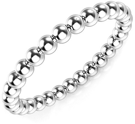 Metal Factory Sz 6 Sterling Silver 2MM Eternity Bead Wedding Band Ring