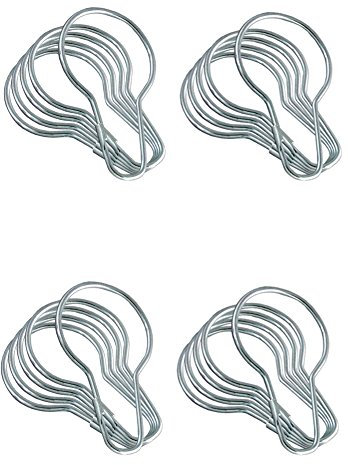 16 Pcs Multi-Purpose Shower Curtain Metal Silver Chrome Hooks