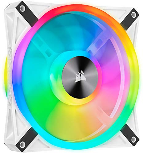 Corsair QL Series, iCUE QL140 RGB, 140mm RGB LED PWM White Fan, Single Fan