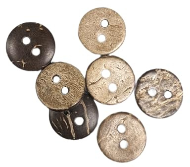 BOTIBOTON - 50 Boutons COCO Naturel - Bicolore, marron clair/foncé, reversible – Mercerie boutons pour cardigans, chemises et pour baby - Accessoire de couture - Fabriqué et expédié d'Espagne, 12 mm