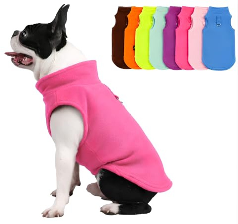 JACKO & CO Dog Fleece Vest Sweater w/Leash Ring, Pink Large (4.5-7.3 kg)
