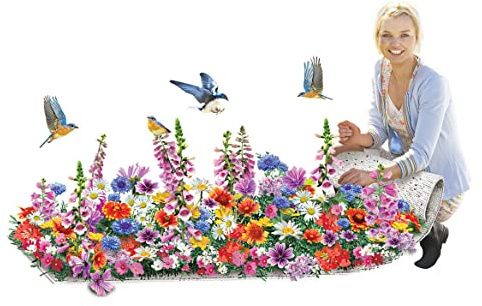 Easy Roll Out Garden Seed Mat | 20x60 Pre-Seeded Wildflower Mix | No Sowing or Thinning | Attracts Pollinators | Biodegradable