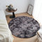 CHOSHOME Teppich Rund Batik Flauschig Teppiche Wohnzimmer Hochflor Waschbar Runder Teppich Runde Wohnzimmer Shaggy Modern Weich Groß rutschfest Waschbar Teppiche 80CM, Dunkelgrau/Schwarz
