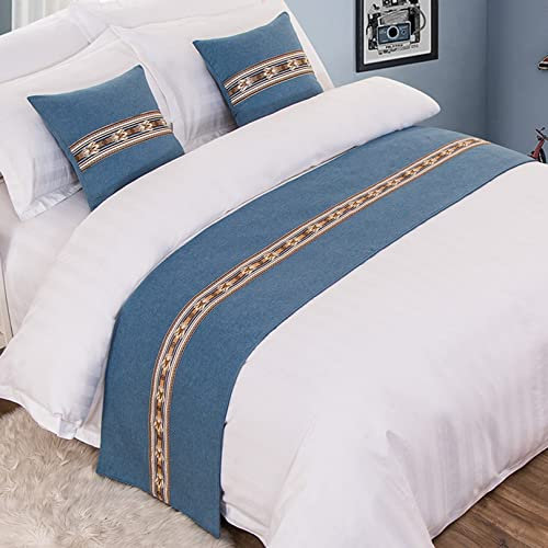 DAYDAY helper Bettläufer für Bettfüße, Streifen, Patchwork, Leinen-Bettwäsche, Dekoration, Bettschal, Bettdecke, Tagesdecke, Schutz für Hotel, Schlafzimmer, 180 x 50 cm