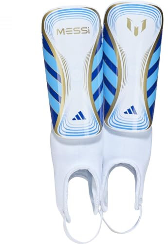 adidas Kinder Schienbeinschoner Messi SG Match J White/Lucid Blue/Gold Met. L