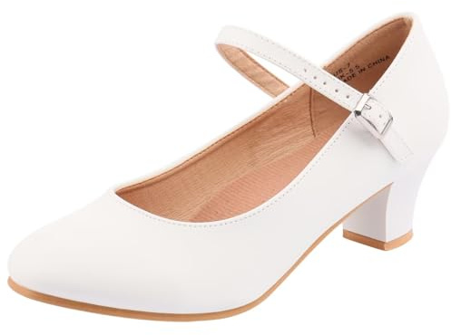 ARCLIBER Character Shoes for Women 1.55 Dance Heels for Ballroom Salsa Tango 10.5 White