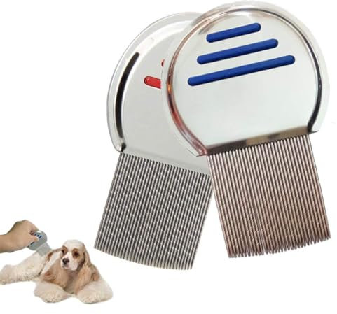 2 PCS Lice Comb,Flea Comb Lice Comb For Kids Stainless Steel Hair Dandruff Comb Effectively Get Rid Of Hair Lice And Nits Best Results For Infection And Re-Infection In Kids & Adults