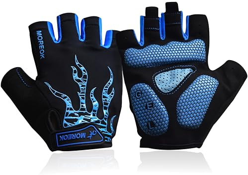 Nesirooh Fingerless Cycling Gloves, Bike Gloves for Men Women | Half Finger, Summer, Gel Padded, Breathable, For Mountain Road Bike, MTB, Riding, Running