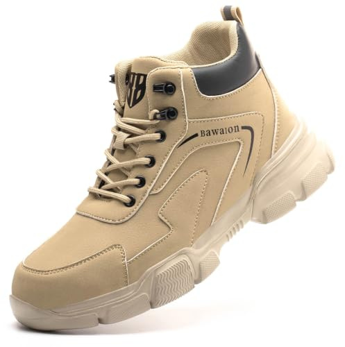 Lightweight Safety Boots for Men and Women, Steel Toe Cap Work Boots | Water-Resistant Microfibre Upper, Puncture-Resistant Midsole, Slip-Resistant Rubber Outsole, Cushioned Ankle Support