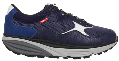 MBT Scarpe da Passeggio Narita Oudoor da Uomo. Ideali per Le Escursioni e Le Lunghe Passeggiate Urbane. Stabilità, Comfort e comodità con Una Scarpa dalla Suola Curva fisiologica. Colore Blu
