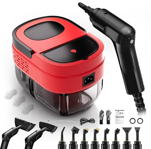 Limpiador a Vapor, 2500w Steam Cleaner, Vaporeta Limpieza Hogar, Mango Ajustable en 3 Niveles, Vaporeta de Mano, Limpiador de Vapor Portátil, Vaporizador Multiuso para Ventanas, Cocina, Suelos, Baño