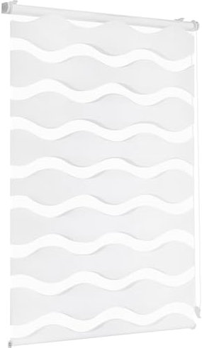 Sekey Doppelrollo Wellen Klemmfix ohne Bohren für Fenster, Doppelrollo 90 cm breit, Duo Rollo Welle Jalousie Sonnenschutz, 90x130cm, Weiß