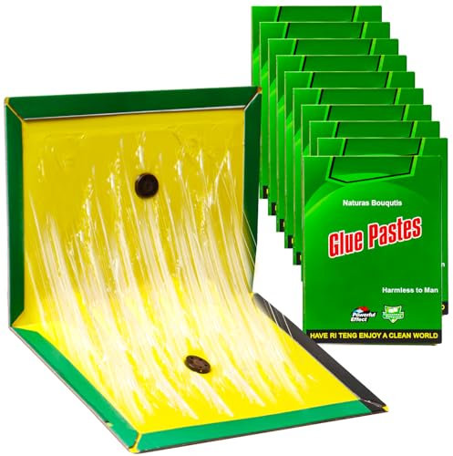 Piège Collant, 10 Pièces 31.5 CM x 21 CM Forte Adhérence, Plusieurs Méthodes de Pliage, Facile à Utiliser, Adapté à Une Utilisation Intérieure et Extérieure