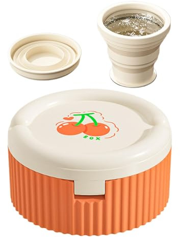 Organisateur de pilules médicales - Distributeur de médicaments quotidiens avec gobelet à eau pliable - Récipient de voyage portable pour sacs, portefeuille, sac et bagages