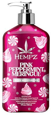 Hempz NEW Pink Peppermint Meringue Body Moisturizer, Body Lotion, Fall and Winter Skin Care for Men & Women, Limited Edition, 17 fl.oz.
