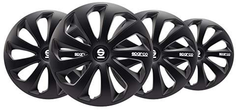 Sparco SPC1470BK Copricerchi, Nero, 14, Set di 4