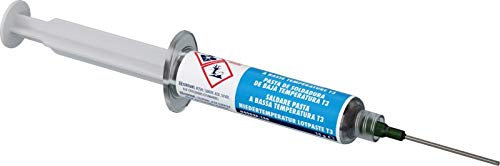 MG Chemicals 4902P Sn42Bi57Ag1 Pâte à souder basse température T3, Unleaded, sans nettoyage, distributeur pneumatique de 15 grammes (complet avec piston et embout de distribution)